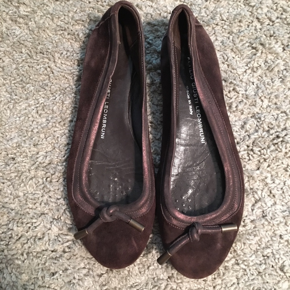 Attilio Giusti Leombruni brown flats